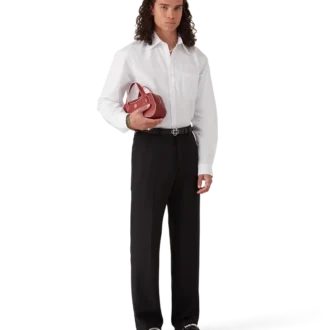 Bawełniana koszula oxford z monogramem w jacquard