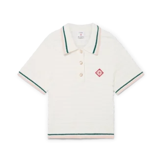 Bawełniana koszulka polo z bouclé