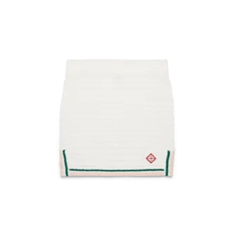 Bawełniana mini spódnica z bouclé