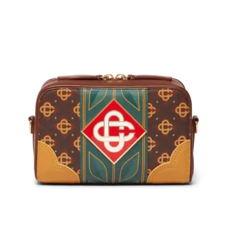 Brązowa torebka crossbody z monogramem