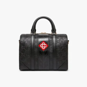 Czarna mini torba weekendowa z monogramem