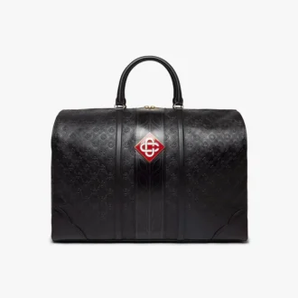 Czarna torba weekendowa z monogramem