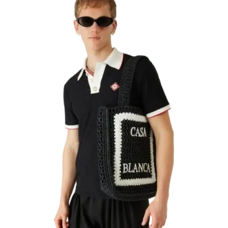 Czarna torba z rafii