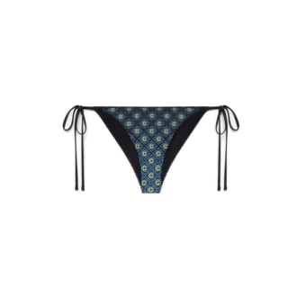 Czarne figi bikini z monogramem w stylu degradé