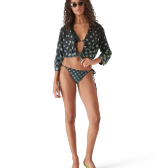 Czarne figi bikini z monogramem w stylu degradé