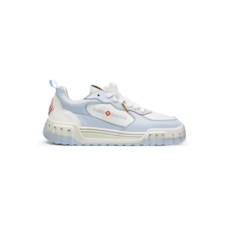 Damskie białe i jasnoniebieskie trampki Court