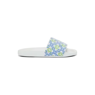 Damskie białe klapki basenowe Monogram