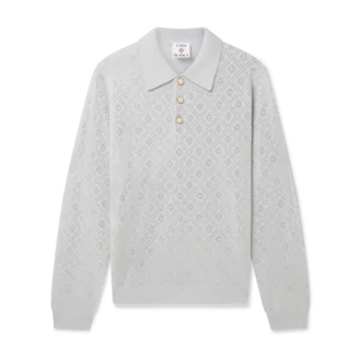Dzianinowa koszulka polo z kryształowym monogramem