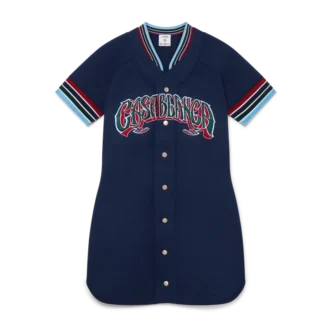 Dzianinowa sukienka w stylu baseballowym
