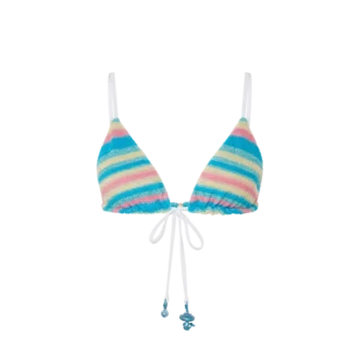 Góra bikini w paski z frotte