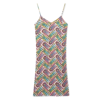 Jedwabna sukienka typu slip z nadrukiem Monogram Tennis