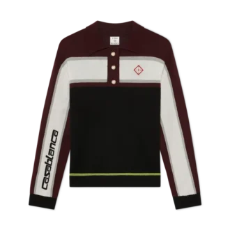 Koszulka polo oversize w paski z długim rękawem