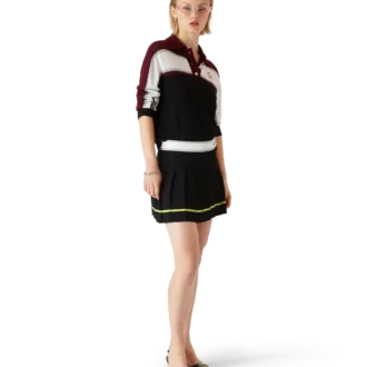 Koszulka polo oversize w paski z długim rękawem