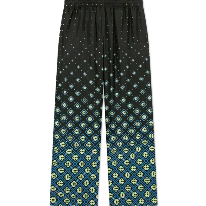 Spodnie z jedwabiu z monogramem w stylu degradé Spodnie z jedwabiu z monogramem w stylu degradé