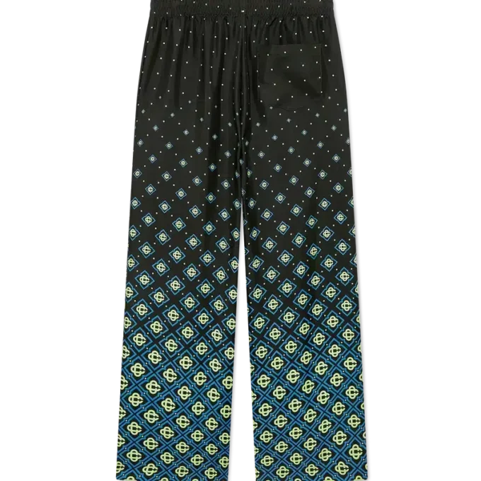 Spodnie z jedwabiu z monogramem w stylu degradé Spodnie z jedwabiu z monogramem w stylu degradé